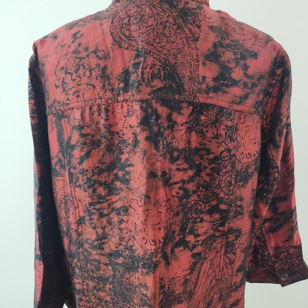 Ruby Rd Print Bomber Jacket Size 18w - image 8
